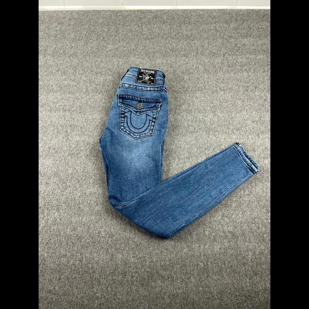 True Religion Halle Mid Rise Super Skinny Womens Jeans‎ Sz 26